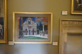 Musei Vaticani: Franco Gentilini - Cathedral with fruit seller, 1962 - 1966 Musei Vaticani: Franco Gentilini - Cathedral with fruit seller, 1962 - 1966