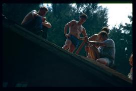 Oesterreich-Reise Juli 1991/Freilichtmuseum oesterreichischer Hoefe Stuebing/Open Air Museum of Austrian Farmyards/Granges/shingle laying/Schindellegen Oesterreich-Reise Juli 1991/Freilichtmuseum oesterreichischer Hoefe Stuebing/Open Air Museum of Austrian Farmyards/Granges/shingle laying/Schindellegen